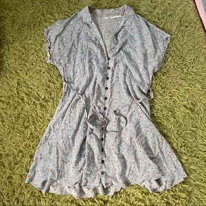 button down dress, fun pattern